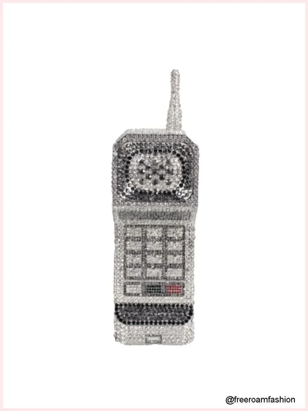 Rhinestone Old Phone Clutch Bag - Vintage Telephone Crystal Evening Purse